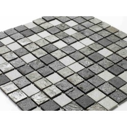 Mosaique en résine et pierre naturelle 30 x 30 cm - 2,5 x 2,5 cm