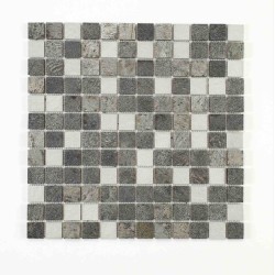 Resin ant natural stone mosaic - 100 x 50 cm - 2,5 x 2,5 cm